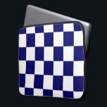 Chequered Navy and White Laptop Sleeve<br><div class="desc">Cool simple navy and white chequered pattern is made of rows of alternating white and dark blue squares. Feel free to customize the product to make it your own. Digitally created 9000 x 6000 pixel image. Copyright ©2013 Claire E. Skinner, All rights reserved. To see this design on other items,...</div>