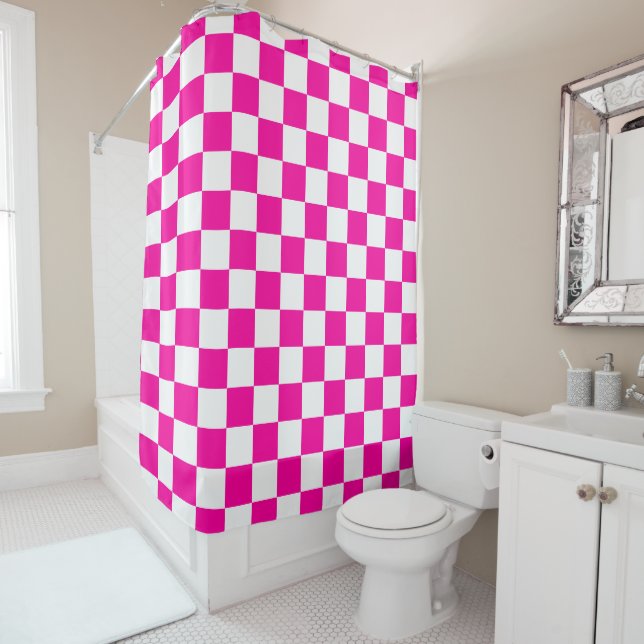 Chequered Neon Pink and White  (In Situ)