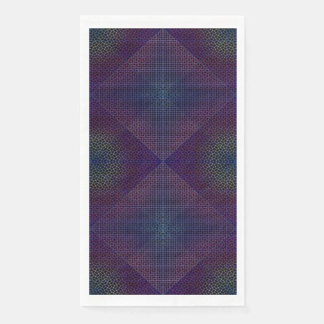 Chequered Net pattern 01 Black BG Napkin (Front)
