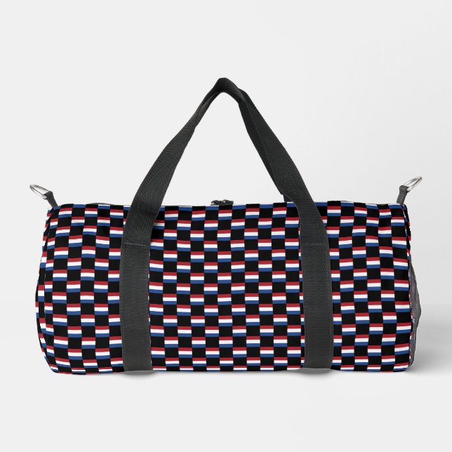 Chequered Netherlands Flag Pattern  Duffle Bag (Front)