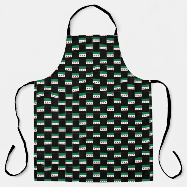 Chequered New Syria Flag Pattern  Apron (Front)