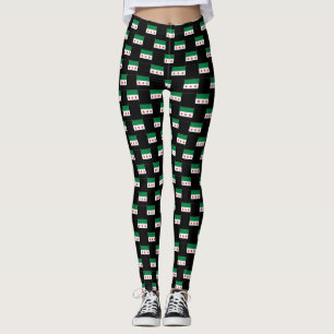 Chequered New Syria Flag Pattern  Leggings