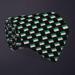 Chequered New Syria Flag Pattern  Tie