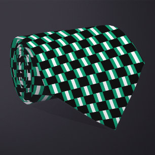 Chequered Nigeria Flag Pattern  Tie