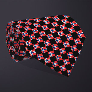 Chequered Norway Flag Pattern  Tie