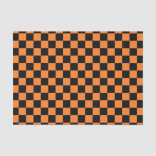 Chequered Orange and Black Tissue Paper