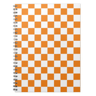 Chequered Orange and White  Notebook