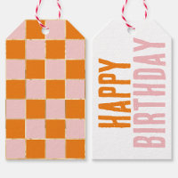 Chequered Orange Pink
