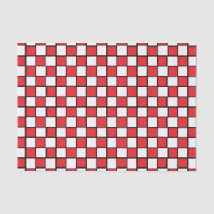 Chequered Outlined Red and Black Tissue Paper