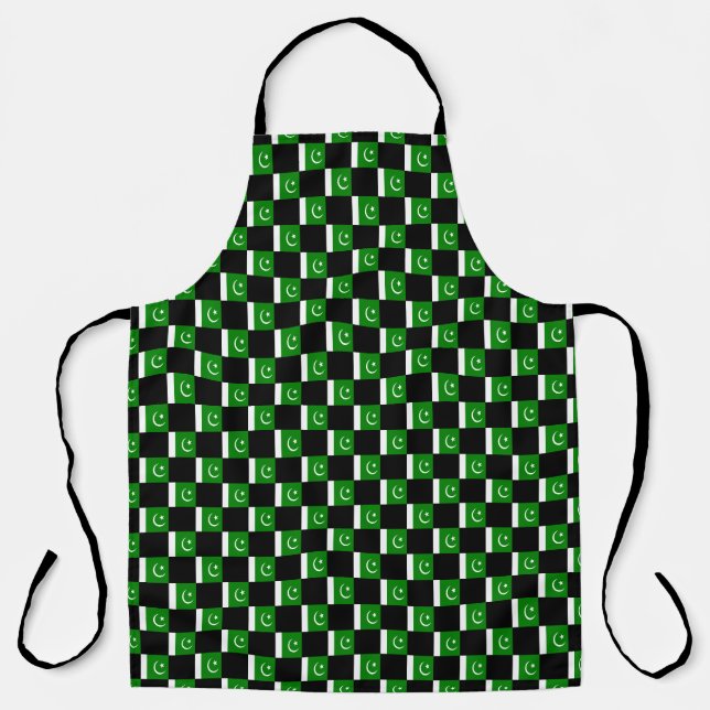 Chequered Pakistan Flag Pattern  Apron (Front)