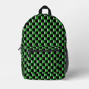 Chequered Pakistan Flag Pattern  Printed Backpack