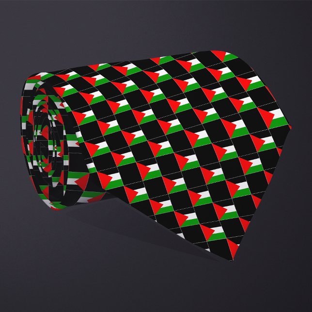 Chequered Palestine Flag Pattern  Tie (Creator Uploaded)