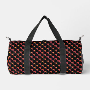 Chequered Papua New Guinea Flag Pattern Duffle Bag