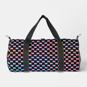 Chequered Paraguay Flag Pattern Duffle Bag