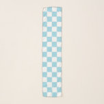 Chequered Pastel Blue and White Scarf<br><div class="desc">Abstract digital art of pastel blue and white squares in a chequered formation.</div>