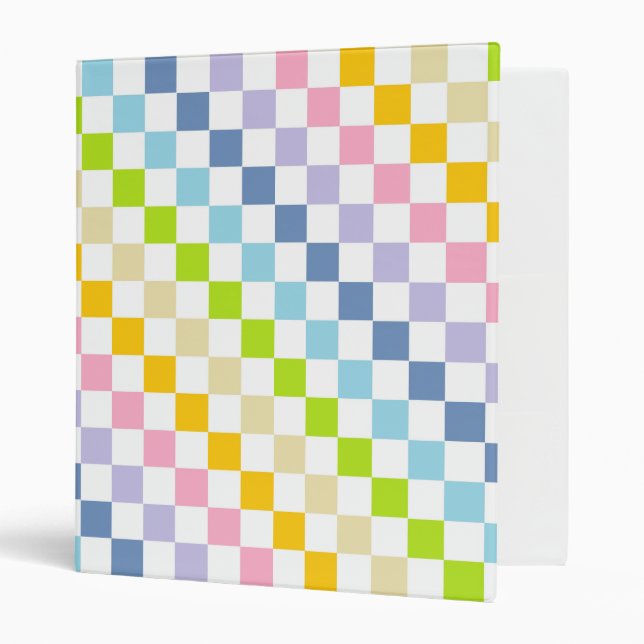 Chequered Pastel Rainbow Binder (Front/Inside)