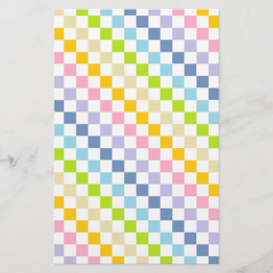 Chequered Pastel Rainbow Stationery