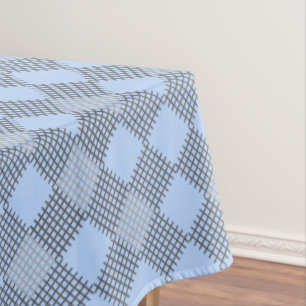 Chequered patches pattern 01 w LBlue BG Tablecloth