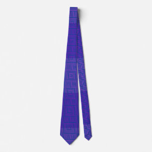 Chequered Pattern 02 Blue Tie