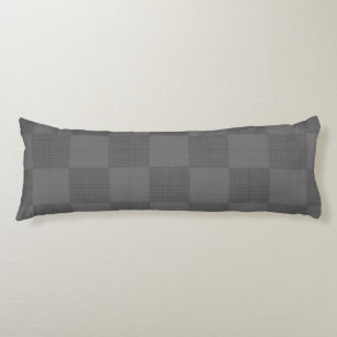 Chequered Pattern 04x4w DGrey BG Body Pillow