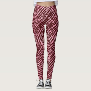 Chequered Pattern -06P.Pink D Red BG Leggings