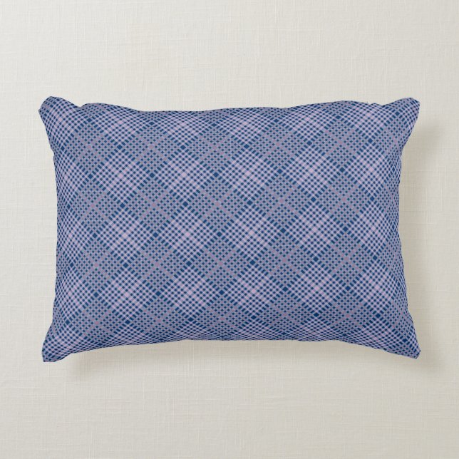Chequered Pattern.08 Dblue BG Accent Pillow (Front)