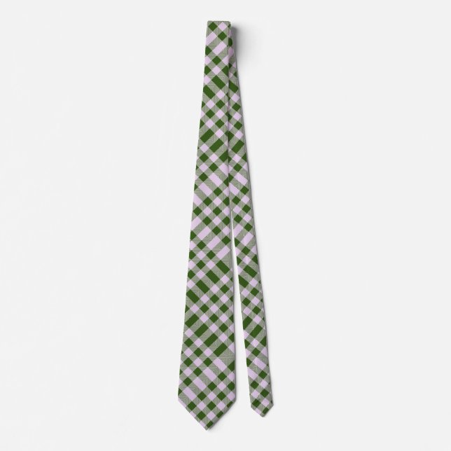 Chequered pattern 08 Green BG Tie (Front)