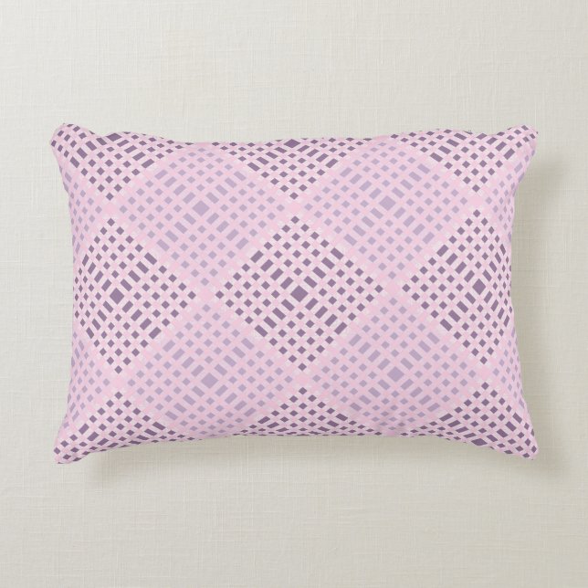 Chequered Pattern.08W Lpink BG Accent Pillow (Front)
