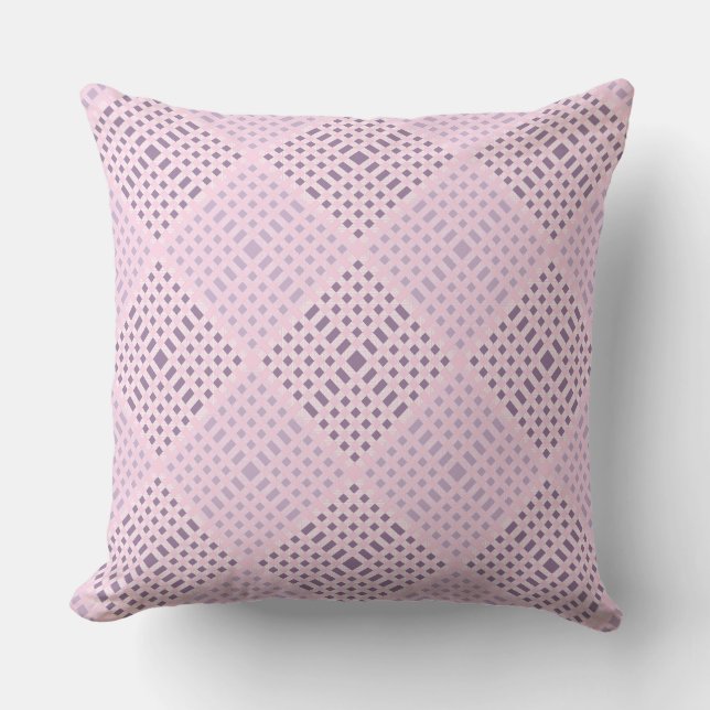Chequered Pattern.08W Lpink BG Throw Pillow (Front)