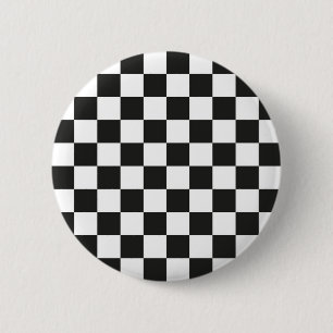 Chequered pattern 2 inch round button