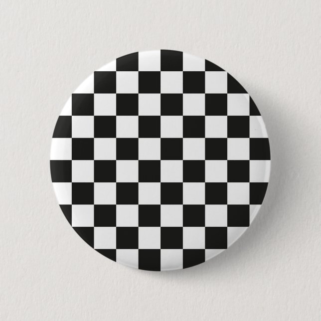 Chequered pattern 2 inch round button (Front)