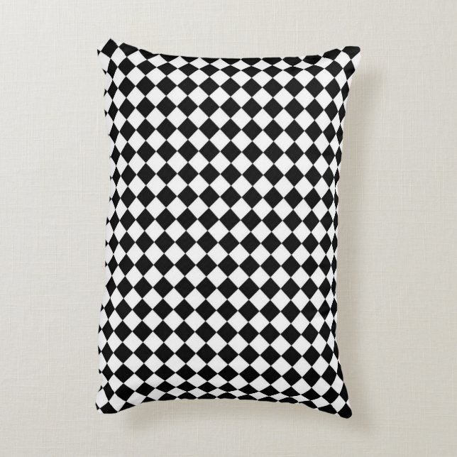 Chequered Pattern Accent Pillow (Back(Vertical))