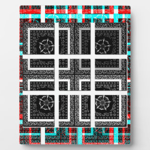 Chequered Pattern Art Print Plaque