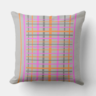 Chequered Pattern Cust. Grey Throw Pillow
