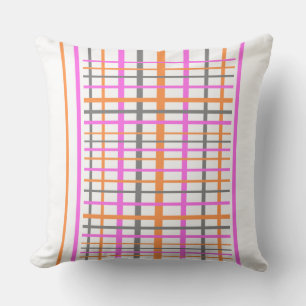 Chequered Pattern Cust. White Throw Pillow
