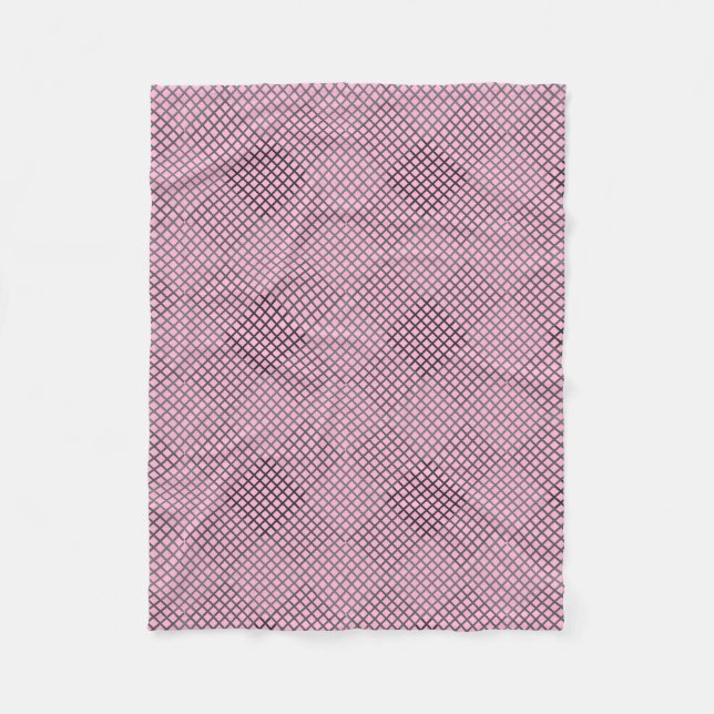 Chequered pattern Diagonal 2tn.w LPink BG Fleece Blanket (Front)