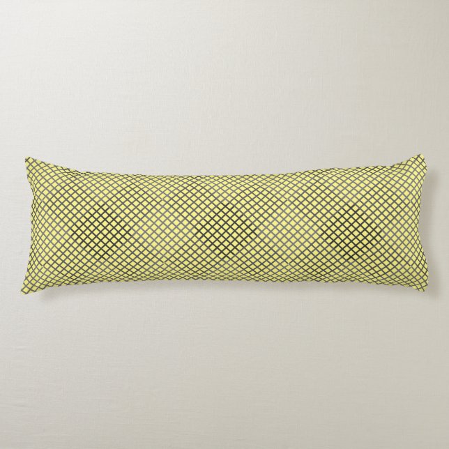 Chequered pattern Diagonal 2tn.w LYellow BG Body Pillow (Front)