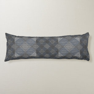 Chequered pattern diagonal 2tones.bx4x4 BLK BG Body Pillow