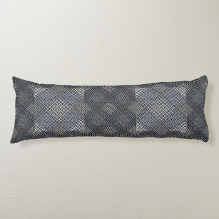 Chequered pattern diagonal 2tones.bx4x4 BLK BG Body Pillow