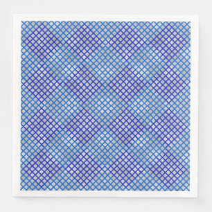 Chequered pattern diagonal Blue 02.w LGrey BG Napkin