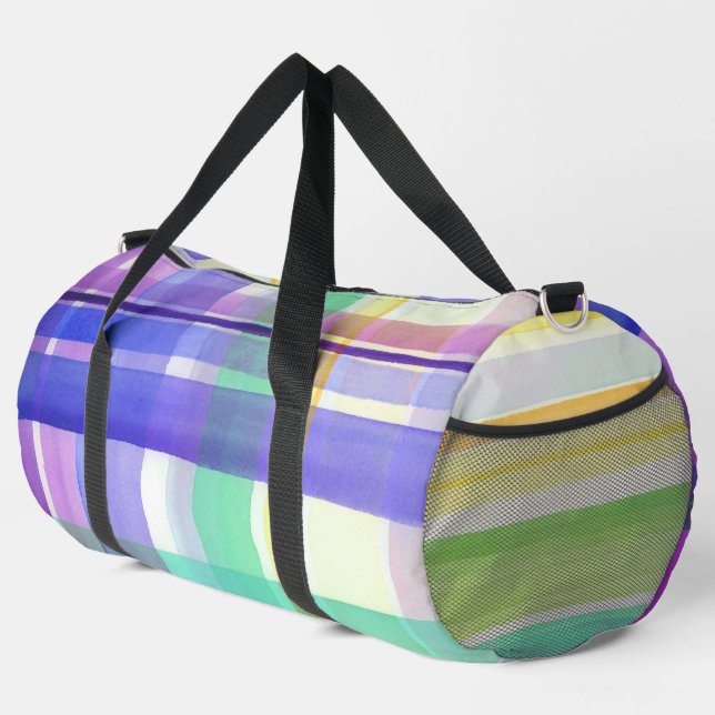 Chequered Pattern Duffle Bag (Right Corner)