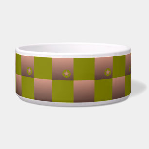 Chequered pattern in brown and olive green