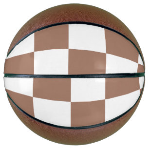 Chequered Pattern in White and Mocha Mousse Basketball