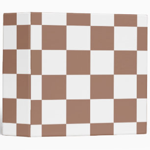Chequered Pattern in White and Mocha Mousse Binder