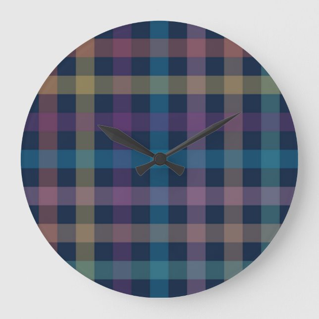 Chequered pattern large clock (Front)