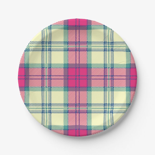 Chequered pattern paper plate (Front)