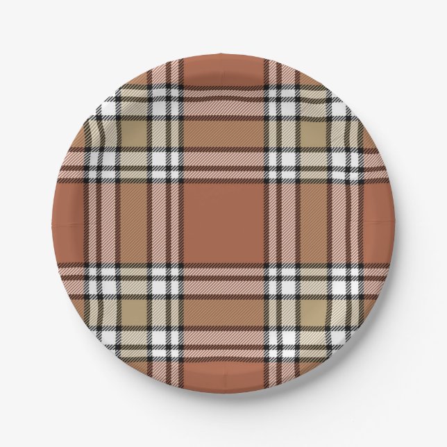 Chequered pattern paper plate (Front)