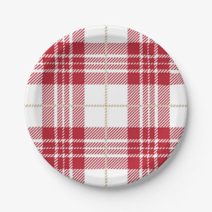 Chequered pattern paper plate