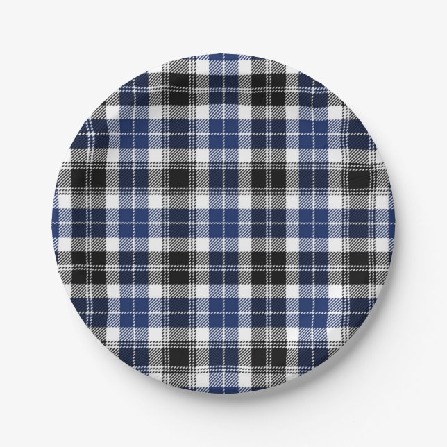 Chequered pattern paper plate (Front)