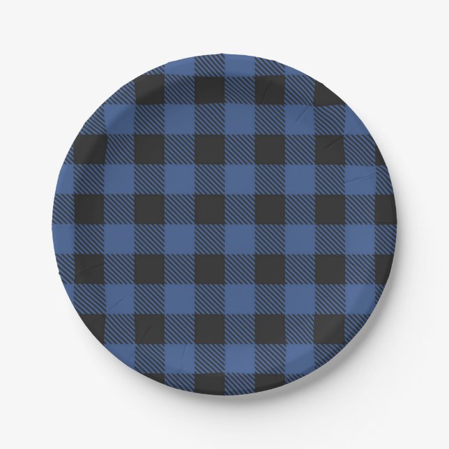 Chequered pattern paper plate (Front)